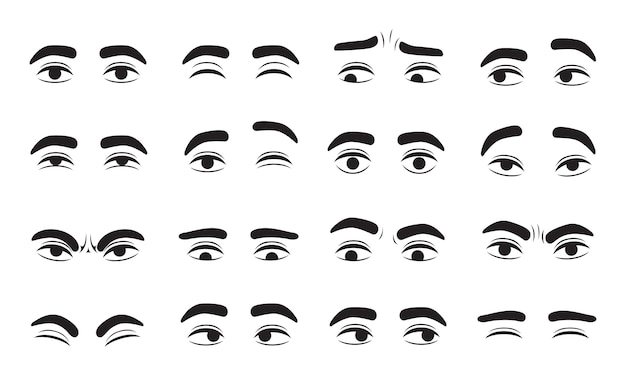 male eyes in different emotion