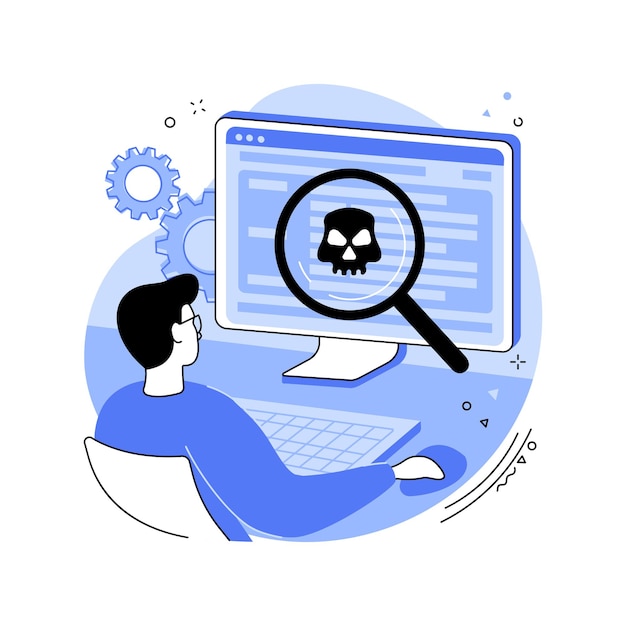 Malware analyst isolated cartoon vector illustrations