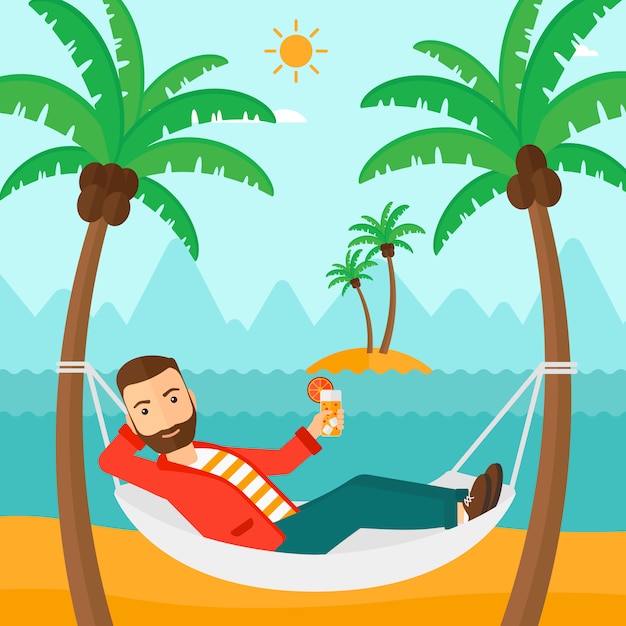 Man chilling in hammock