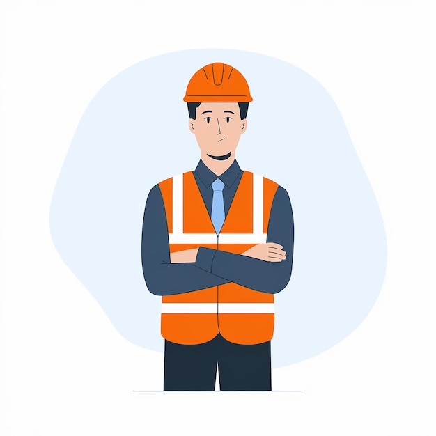 Vector a man dressed in construction or safety attire