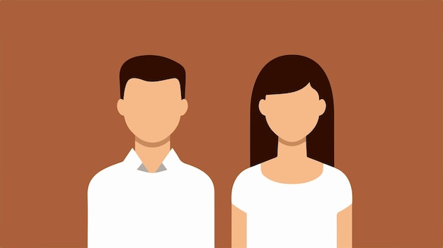 Vector a man and a woman are standing in front of a brown background