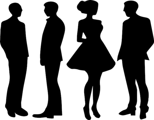 Vector man and women vector silhouette