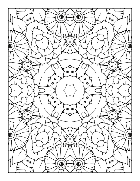 Mandala pattern coloring page Outline mandala coloring page Coloring page for kids and adults