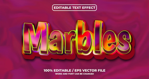 Marbles editable text effect