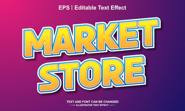 Market store editable text effect