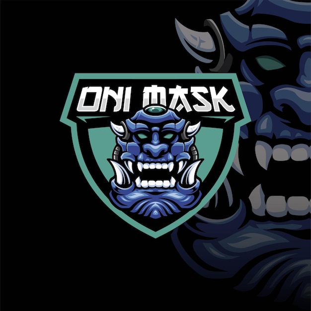 Mascot of Oni Mask Ork that is suitable for esport gaming logo template