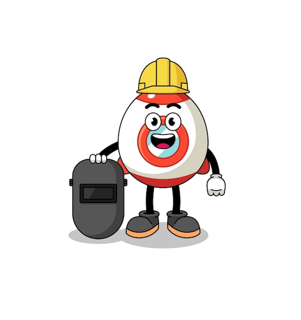 Vector mascot of rocket as a welder