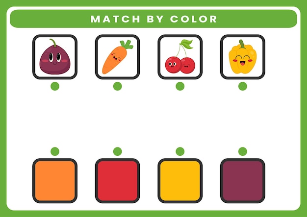 Match by color worksheet for kids