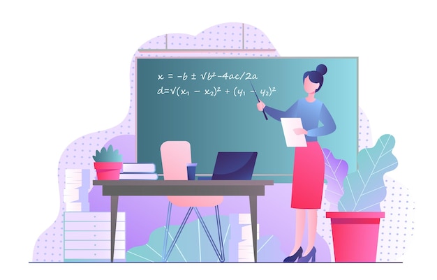 Vector mathematic teacher concept