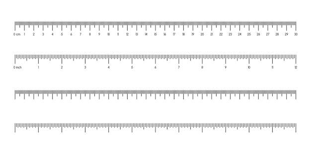 Vector measuring scale marking for rulers 30 cm 12 inch vector eps 10