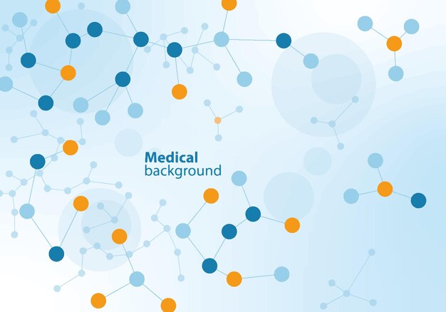 Vector medical background with molecular mesh and illustrator