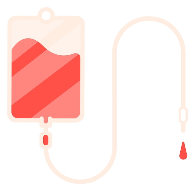 Vector medical blood drip color icon transfusion symbol isolated on white background