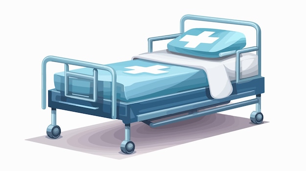 Medical Cross on Hospital Bed Vector Illustration