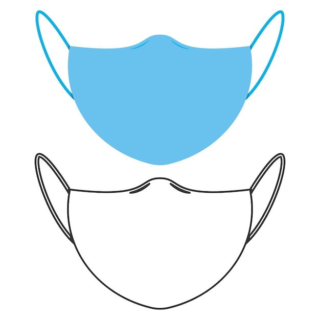 Medical face mask vector icon isolated on a white background.