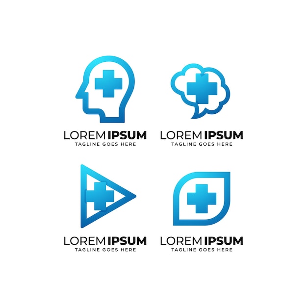 Medical health logo design set