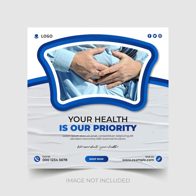 Medical healthcare flyer social media post web promotion banner template