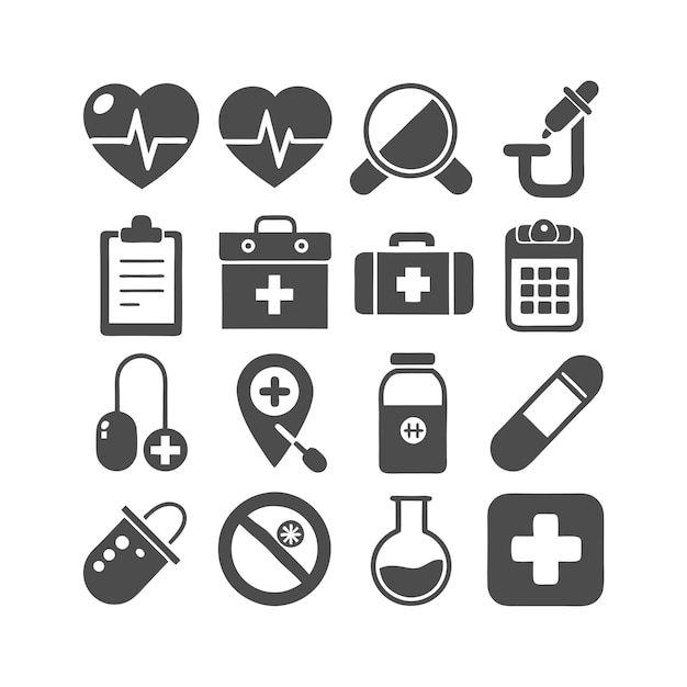 Vector medical and healthcare icon set collection vector illustration