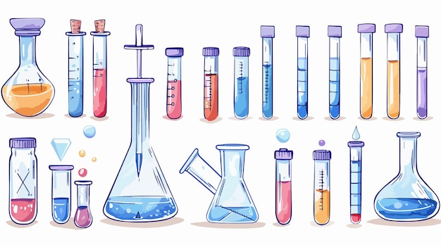 Vector medical laboratory tools vector set for professional use