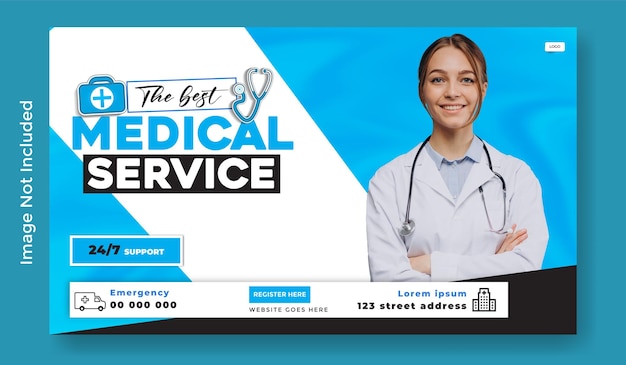 Medical service web banner advertisement template design