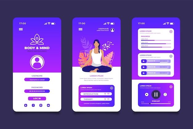 Meditation app interface