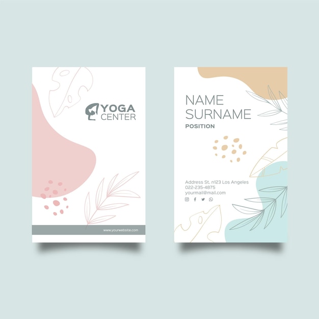 Vector meditation and mindfulness business card