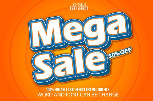 Mega Sale Editable Text Effect Flat Gradient Style