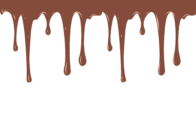 Vector melted chocolate dripping on a white background vector chocolate dripping isolated on a white