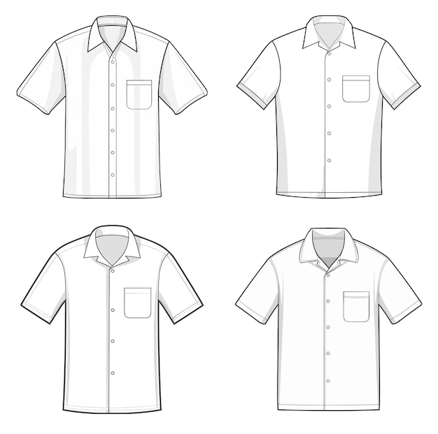 Vector men's styling shirts on a white background vector illustration