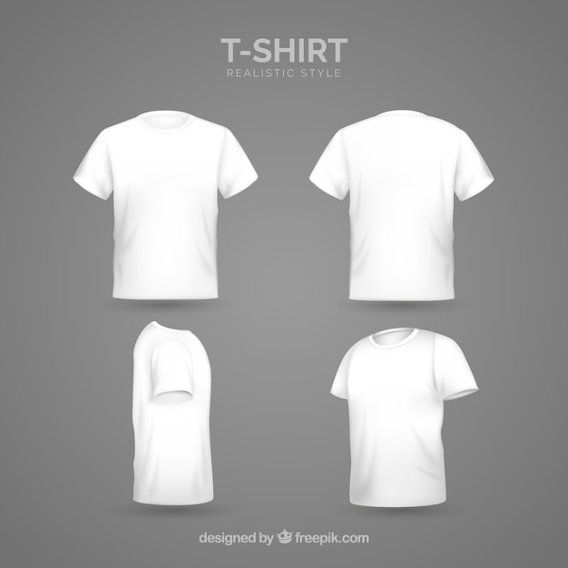 Men's t-shirt in different views with realistic style