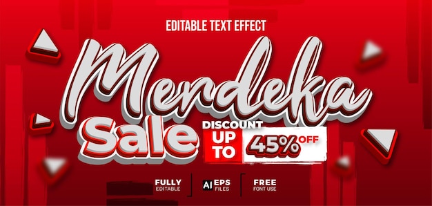 Merdeka sale 3d editable text effect