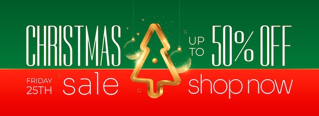 Merrry Christmas Sale horizontal banner design