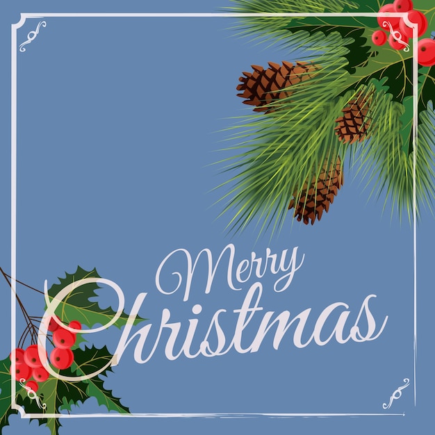 Merry Christmas and Happy New Year greeting card