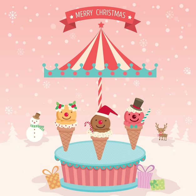 Merry christmas ice cream merry go round