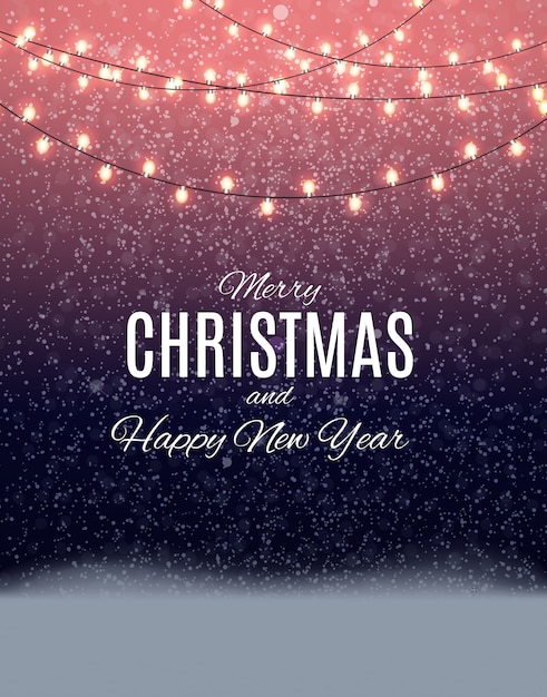 Vector merry christmas and new year background