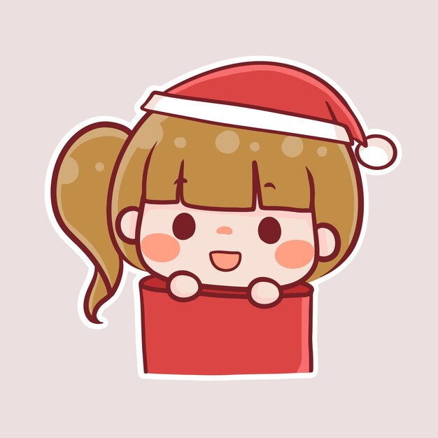 Vector merry christmas new year cartoon chibi veator 69