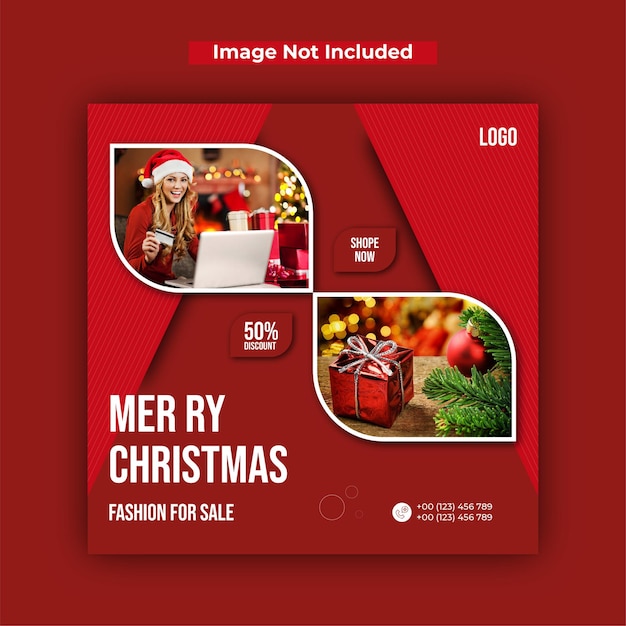 Merry Christmas Sale Social Media Post Design Instagram Post Template