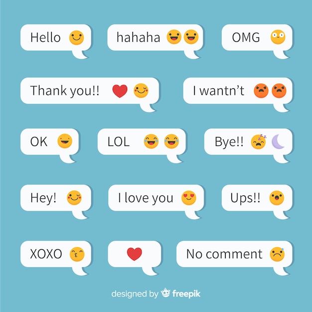 Vector messages with emojis reactions