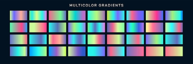 Metallic Chrome Multicolor Gradients 06