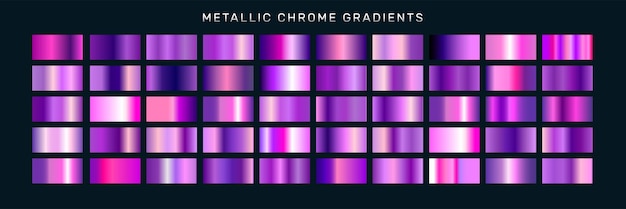 Metallic Chrome Purple Gradients 03