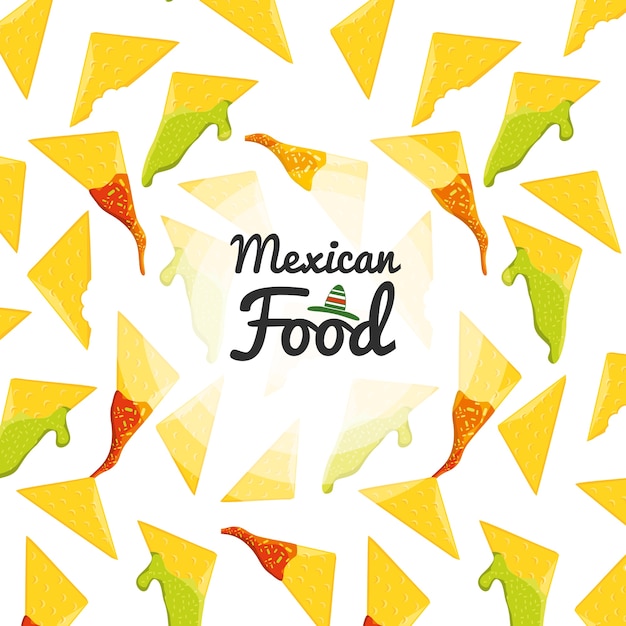 Vector mexican food cuisine seamless pattern 