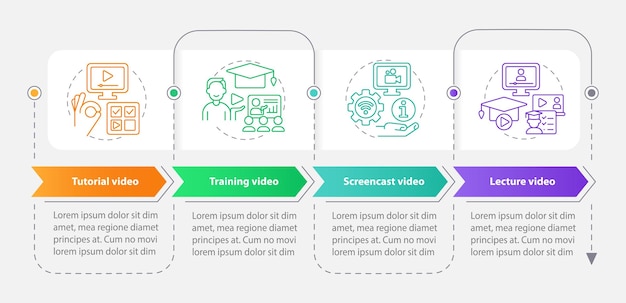 Microlearning video examples rectangle infographic template