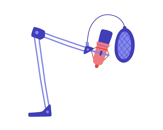 Microphone icon Flat illustration of microphone vector icon for web design