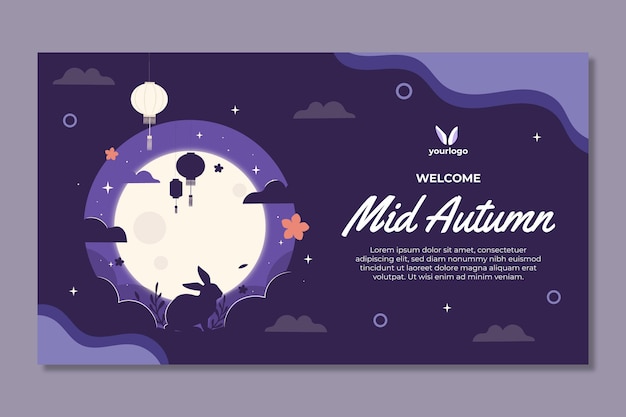 Mid autumn festival banner template