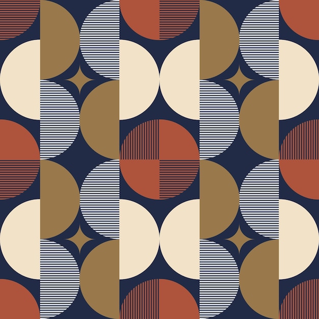 Vector mid century geometric seamless pattern design