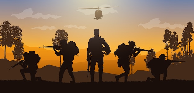 Military  illustration, Army background.