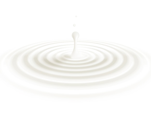 Vector milk or beige cream liquid drop  on white background. 