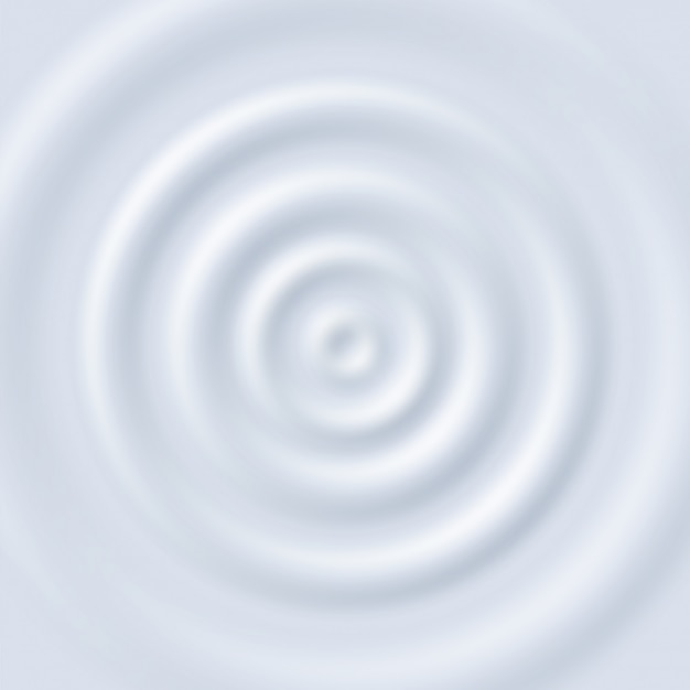 Vector milk ripple. circle waves yogurt cream. close up top view white milk circular ripples texture