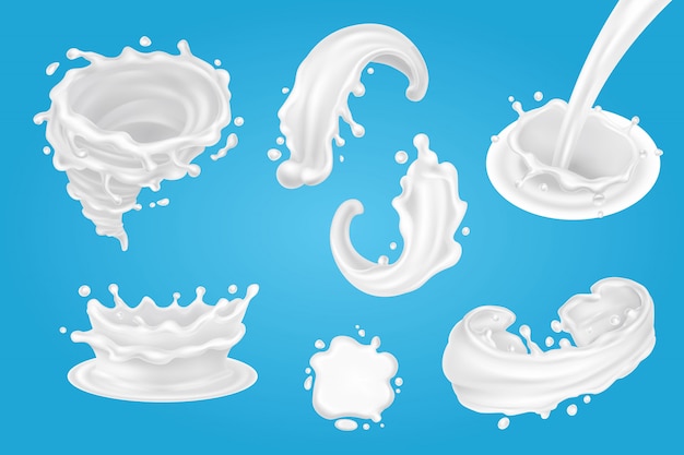 Milk splashes set