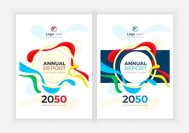 Minimal abstract Annual Report Book Cover Template Set