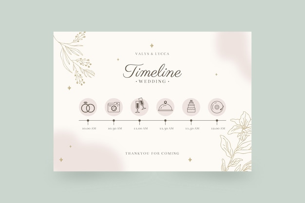 Vector minimal floral wedding poster template